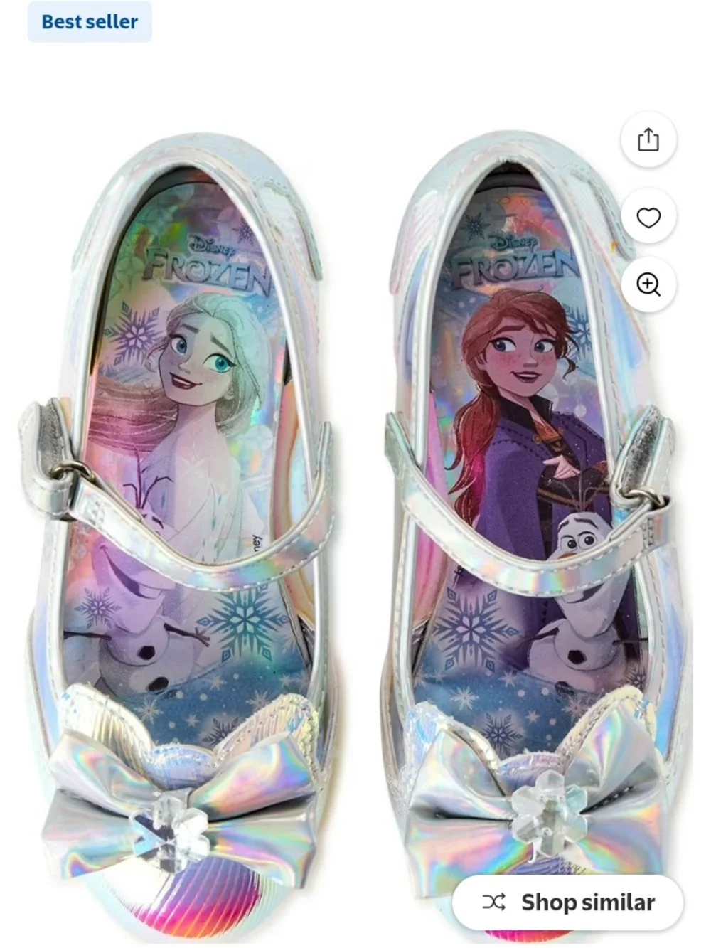 Disney Frozen Iridescent Holographic Dress Shoe with Bow 🩵